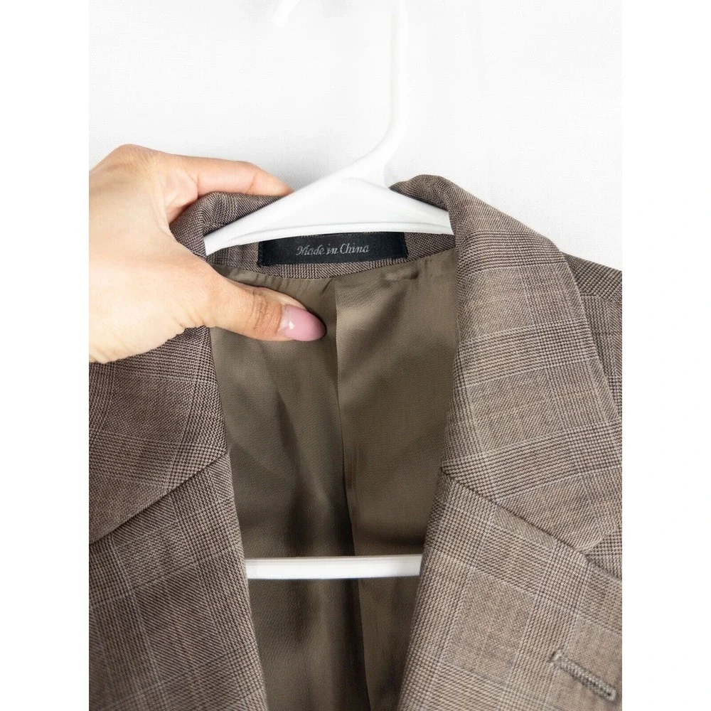 LRL Ralph Lauren Blazer Mens 40L Houndstooth 100% Wool Single Breasted 2 Button‎